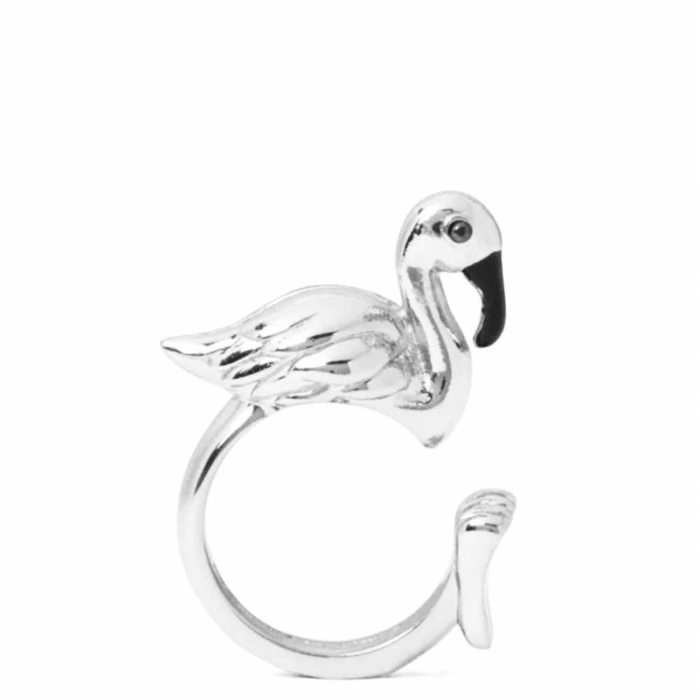 $88 Kate Spade ‘birds the word’ Flamingo Ring Silver -